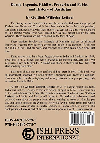 Dardu Legends, Riddles, Proverbs And Fables And History Of Dardistan