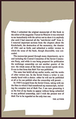 Babi Yar: A Document In The Form Of A Novel; New, Complete, Uncensored Version,New