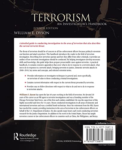 Terrorism, Fourth Edition: An Investigator's Handbook,Used