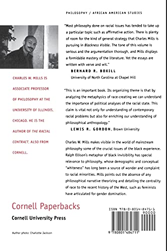 Blackness Visible: Essays On Philosophy And Race (Cornell Paperbacks),New