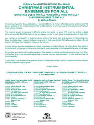 Christmas Quartets for All: Alto Saxophone Eb Saxes and Eb Clarinets (Holiday Songs from Around the World) (For All Series),Used