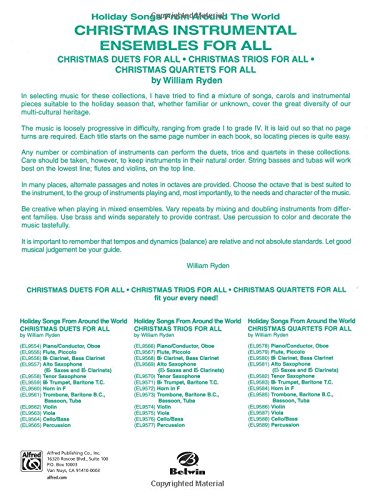 Christmas Quartets for All: Alto Saxophone Eb Saxes and Eb Clarinets (Holiday Songs from Around the World) (For All Series),Used