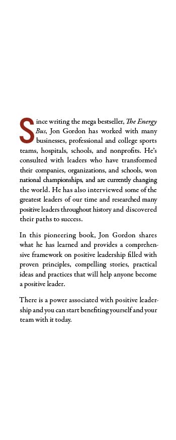 The Power of Positive Leadership: How and Why Positive Leaders Transform Teams and Organizations and Change the World (Jon Gordo,Used