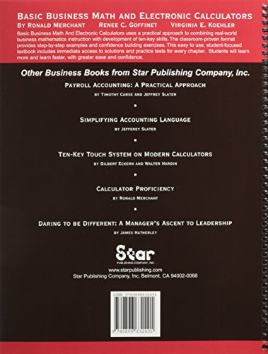 Basic Business Math And Electronic Calculators,Used