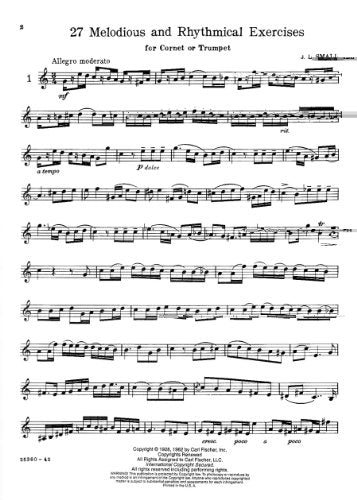 O1834  TwentySeven Melodious and Rhythmical Exercises for Trumpet,Used