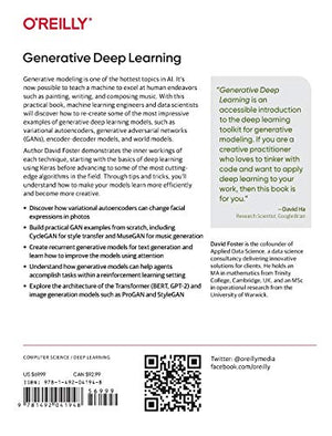 Generative Deep Learning: Teaching Machines to Paint, Write, Compose, and Play,Used