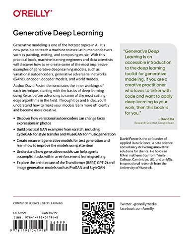 Generative Deep Learning: Teaching Machines to Paint, Write, Compose, and Play,Used