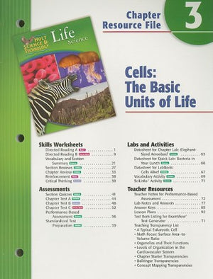 Holt Science & Technology Life Science Chapter 3 Resource File: Cells: The Basic Units of Life,Used