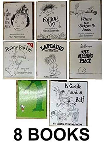 Shel Silverstein's 8 Book Set: Where the Sidewalk Ends, A Light in the Attic, Falling Up, Lafcadio, The Missing Piece, the Givin,Used