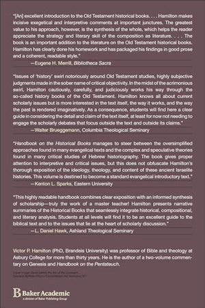 Handbook On The Historical Books: Joshua, Judges, Ruth, Samuel, Kings, Chronicles, Ezranehemiah, Esther,New