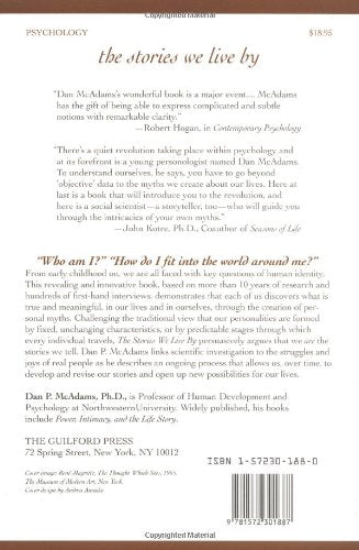 The Stories We Live By: Personal Myths and the Making of the Self,Used