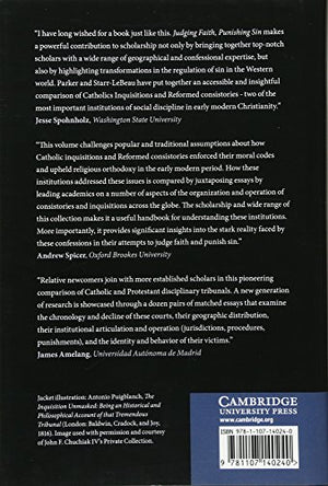Judging Faith, Punishing Sin: Inquisitions and Consistories in the Early Modern World,Used