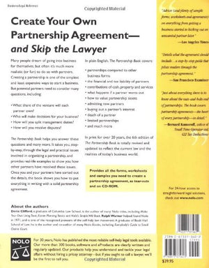 The Partnership Book: How To Write A Partnership Agreement (With Cdrom) 6Th Edition-new