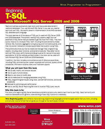 Beginning TSQL with Microsoft SQL Server 2005 and 2008,Used