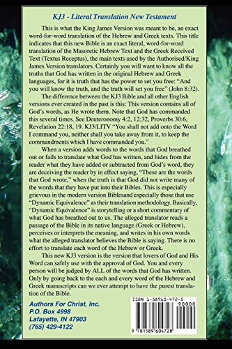 Kj3 Literal Translation New Testament