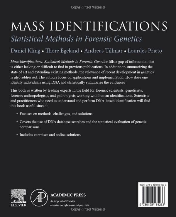 Mass Identifications: Statistical Methods in Forensic Genetics,Used
