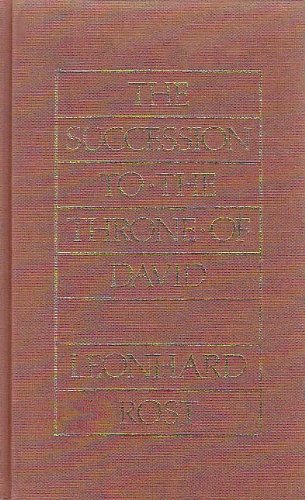 The Succession to the Throne of David (Historic Texts & Interpreters in Biblical Scholarship),Used