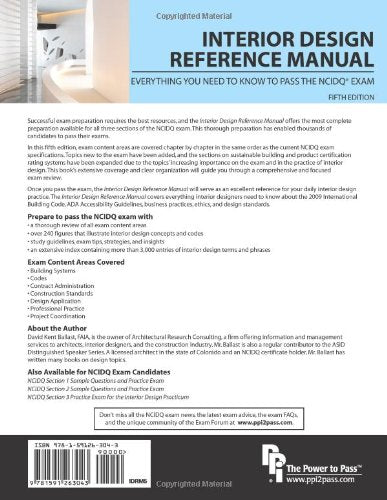 Interior Design Reference Manual: Everything You Need To Know To Pass The Ncidq Exam