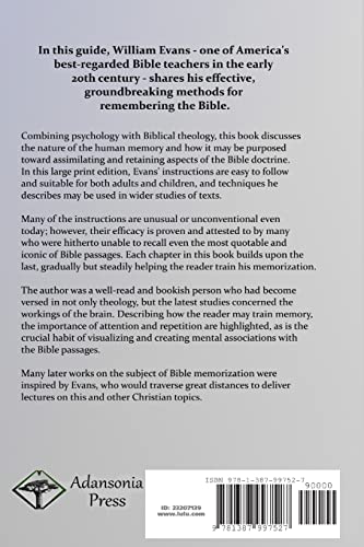 How to Memorize the Bible: Training the Memory to Learn Holy Scripture,Used