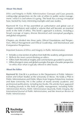 Ethics and Integrity in Public Administration: Concepts and Cases,Used