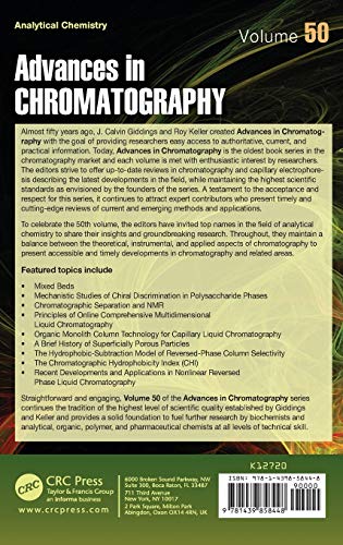 Advances in Chromatography, Volume 50,Used