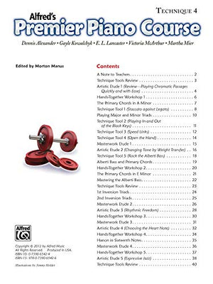 Premier Piano Course Technique, Bk 4 (Premier Piano Course, Bk 4),Used