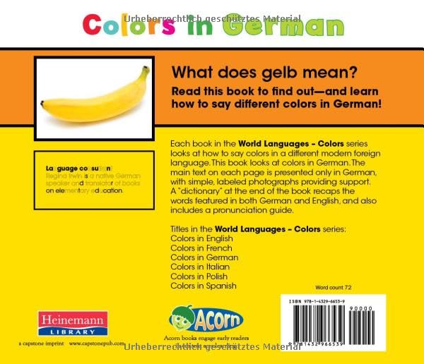 Colors in German: Die Farben (World Languages  Colors) (German and English Edition),Used