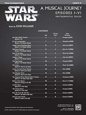 Star Wars Instrumental Solos (Movies IVI): Piano Acc., Book & CD (Pop Instrumental Solos Series),Used