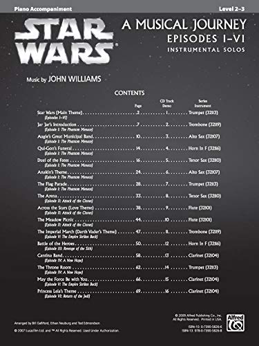 Star Wars Instrumental Solos (Movies IVI): Piano Acc., Book & CD (Pop Instrumental Solos Series),Used