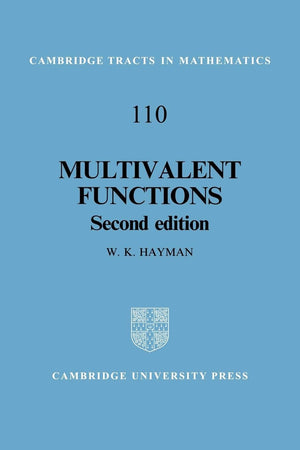 Multivalent Functions (Cambridge Tracts in Mathematics, Series Number 110),Used
