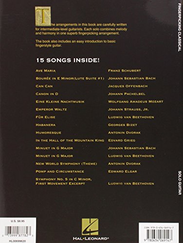 Fingerpicking Classical: 15 Songs Arranged for Solo Guitar in Standard Notation & Tab,Used
