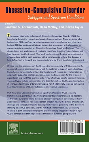 ObsessiveCompulsive Disorder: Subtypes and Spectrum Conditions,Used