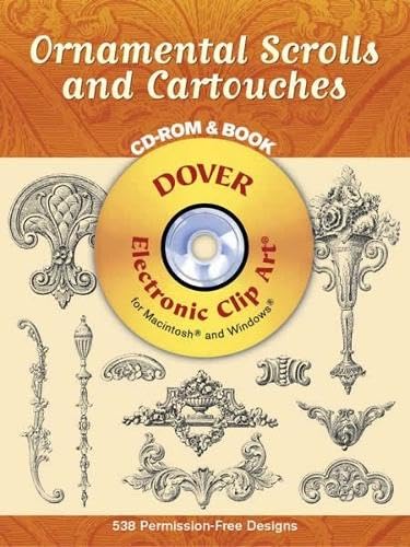Ornamental Scrolls and Cartouches (Book & CD) (Dover Electronic Clip Art),Used