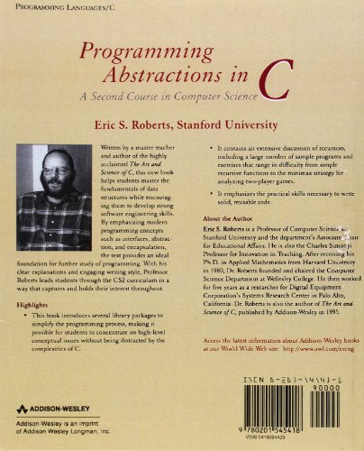 Programming Abstractions in C: A Second Course in Computer Science,New