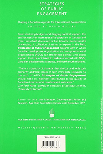 Strategies of Public Engagement: Shaping a Canadian Agenda for International Cooperation,Used