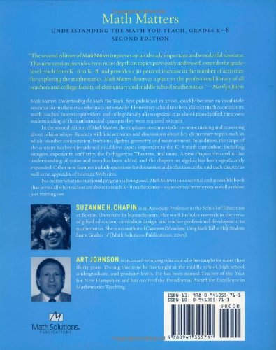 Math Matters: Understanding The Math You Teach, Grades K8 (Second Edition),New