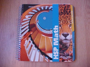 Harcourt School Publishers Math: Teacher's Edition Vol 1 Grade 6 2009,Used