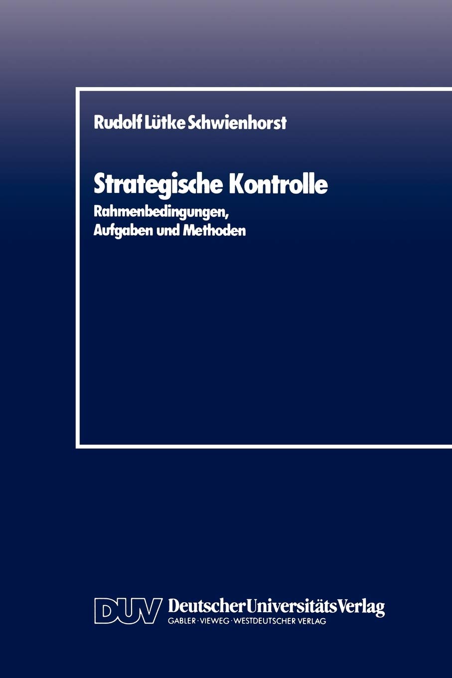 Strategische Kontrolle: Rahmenbedingungen, Aufgaben und Methoden (German Edition),Used