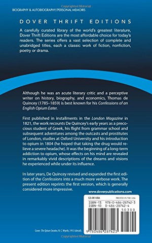 Confessions of an English Opium Eater (Dover Thrift Editions: Biography),Used