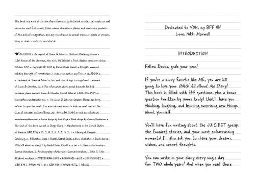Aladdin Dork Diaries OMG! All About Me Diary - Fun and Engaging Journal for Kids