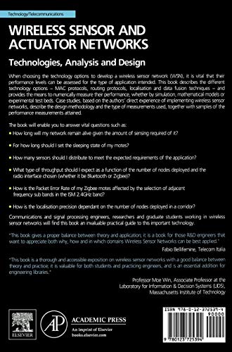 Wireless Sensor and Actuator Networks: Technologies, Analysis and Design,Used