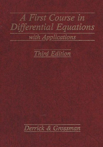 A First Course In Differential Equations With Applications-used