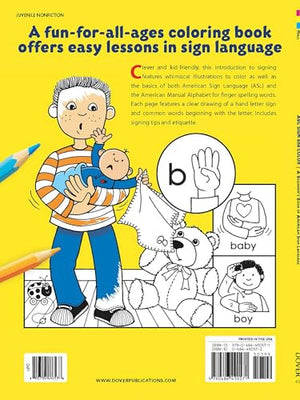 ABC Sign and Color: A Beginner's Book of American Sign Language (Dover Kids Activity Books),Used