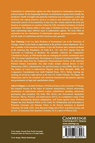 Constitutions in Authoritarian Regimes (Comparative Constitutional Law and Policy),Used