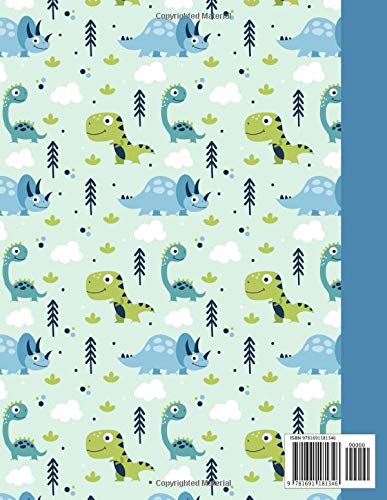 Primary Composition Notebook Grades K2: Dinosaur Primary Composition Notebook With Picture Space | Top Half Blank | Handwriting-new