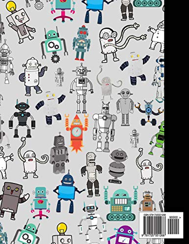 Composition Notebook: Wide Ruled Robot Party Robotic Club Cute Composition Notebook, College Notebooks, Girl Boy School Notebook,Used