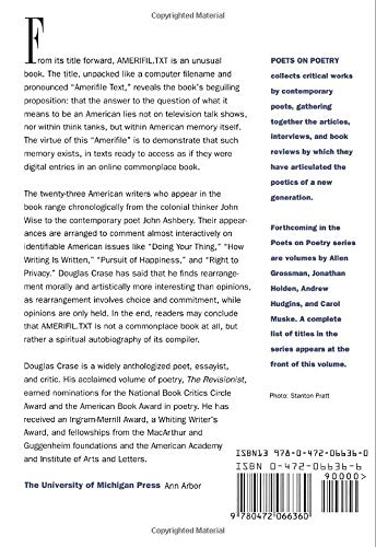 Amerifil.Txt: A Commonplace Book (Poets On Poetry)