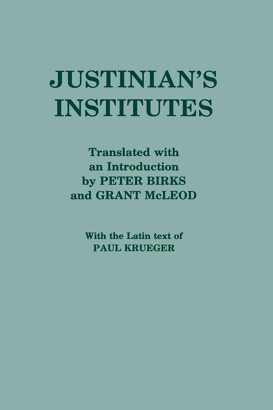 Justinian'S 'Institutes',New