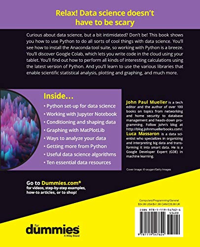 Python for Data Science For Dummies, 2nd Edition (For Dummies (Computer/Tech)),Used