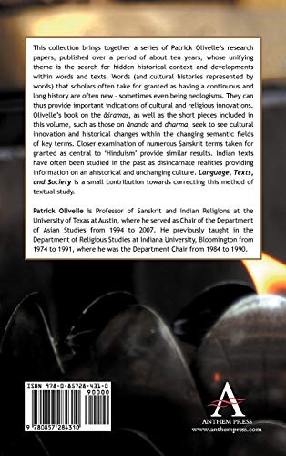 Language, Texts, and Society: Explorations in Ancient Indian Culture and Religion (Cultural, Historical and Textual Studies of S,Used